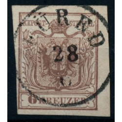 Österreich 1850 6kr, MP, Type III. FÜRED (U) Mü:30P! Schön!
