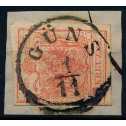 Österreich 1850 3kr, MP, Type III. GÜNS (U)