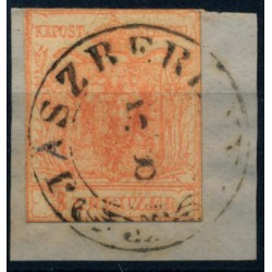 Österreich 1850 3kr, LILIPUTSCHNITT auf Briefstück! JÁSZBERÉNY (U) 10P!