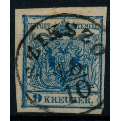 Österreich 1850 9kr, DEUTHLICHER RANDDRUCK! SZIKSZÓ (U) Mü:15P! Schön!
