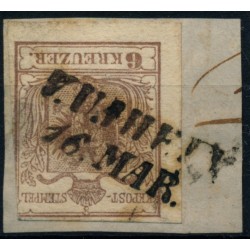 Österreich 1850 6kr, HP, Type III. V.UJHELY (U) Mü:10P!