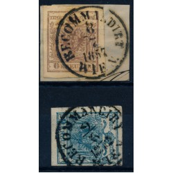 Österreich 1850 2Stk.Marke:-6kr, LABRES Signum! -9kr, RECOMMANDIRT/WIEN