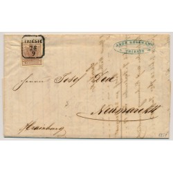 Österreich 1851 6kr, Brief (Inhalt) TRIESTE nach NEUMARKTL. Sehr schön!