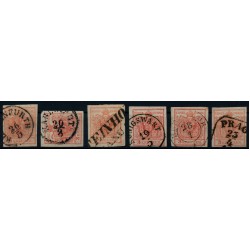 Österreich 1850 6Stk.Marken! Alle 3kr, HANDPAPIERE! Schöne FARBVARIANTE!