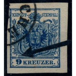 Österreich 1850 9kr, HP, Type III. PLATTENFEHLER über 9! Schön!