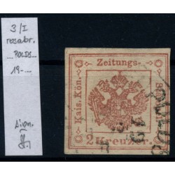 Österreich 2kr, ROSABRAUN! Zeitungsstempelmarke, Type I. STRAKOSCH Sig.