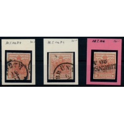 Österreich 1850 3Stk.Marke! Alle 3kr, mit Bestimmungen! Interessant!