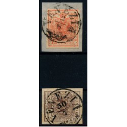 LOMBARDEI-VENETIEN 1850 2Stk.Marke:-15C, und -30C, VENEZIA. Schön!