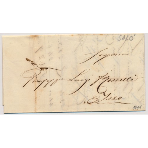 LOMBARDEI-VENETIEN 1811 Brief (Inhalt) SALÓ nach ISEO. Schön!