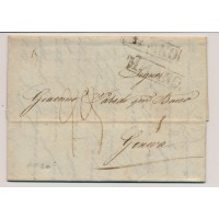 LOMBARDEI-VENETIEN 1830 Brief (Inhalt) MILANO nach GENOVA. POSTVERMERKE!