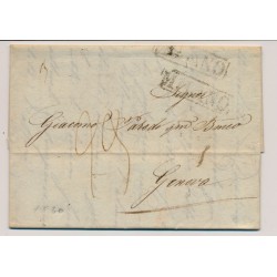 LOMBARDEI-VENETIEN 1830 Brief (Inhalt) MILANO nach GENOVA. POSTVERMERKE!
