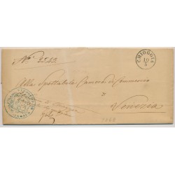 LOMBARDEI-VENETIEN 1868 Brief (Inhalt) CHIOGGIA nach VENEZIA. Schön!