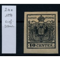 LOMBARDEI-VENETIEN 1850 10C TIEFSCHWARZ! NEUDRUCK 11894! OG und Falz Sig