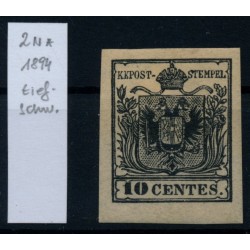 LOMBARDEI-VENETIEN 1850 10C TIEFSCHWARZ! NEUDRUCK 11894! OG und Falz Sig
