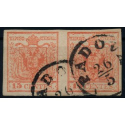 LOMBARDEI-VENETIEN 1850 2*15C PAAR! DICKES PAPIER:0,115mm! PADOVA. Sig.