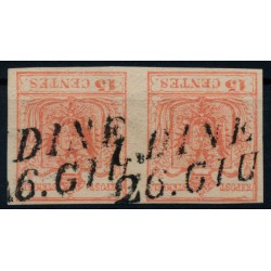 LOMBARDEI-VENETIEN 1850 2*15C PAAR! MP, Type III. Dickes P.! UDINE