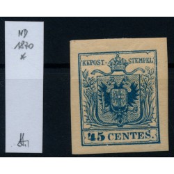 LOMBARDEI-VENETIEN 1850 45C, NEUDRUCK 1870! OG und Falz. STRAKOSCH Sig.