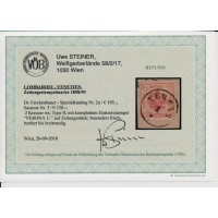 LOMB-VEN 1858/59 2kr, Zeitungsstempelmarke, Kw:105,-€! VERONA. VÖB!