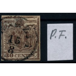 LOMBARDEI-VENETIEN 1850 30C, DEUTHLICHER RANDDRUCK! P.F.! VENEZIA
