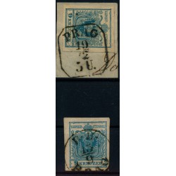 Österreich 1850 9kr, HP, TYPE II. und MP, Type III.b Verschiedene PRAG