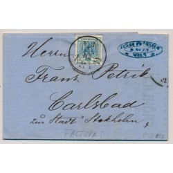Österreich 1857 9kr, Brief (Inhalt) RECHNUNG! WIEN nach CARLSBAD.