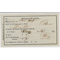 Österreich 1852 AUFGABS-RECEPISSE mit LINZ Stempel. Schön und frisch!