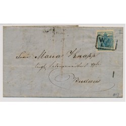 Österreich 1852 9kr, Brief (Inhalt) WIEN nach BUDWEIS. Schön!