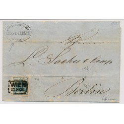 Österreich 1852 9kr, HP, Type II.a, AUSLANDS-Brief WIEN nach BERLIN. VÖB