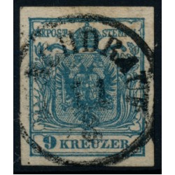 Österreich 1850 9kr, HP, Type III. KIRCHDRAUF (U) Mü:20P!