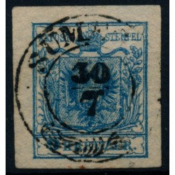 Österreich 1850 9kr, HP, Type III. quadrill.Papier! P.F.! SÜMEG (U) 10P