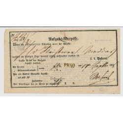 Österreich 1856 AUFGABS-RECEPISSE mit PRAG Stempel. Schön!