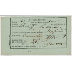 Österreich 1859 AUFGAPS-RECEPISSE KOMMOTAU. Schön!