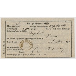 Österreich 1857 AUFGABS-RECEPISSE mit PRAGKLEINS Stempel. Schön!