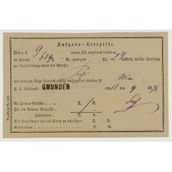 Österreich 18.. AUFGABS-RECEPISSE mit GMUNDEN (Oö) Stempel. Schön!