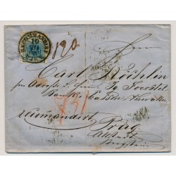Österreich 1857 9+6kr, REKO-Brief mit RECOMMANDIRT/WEIN/1857 nach PRAG.