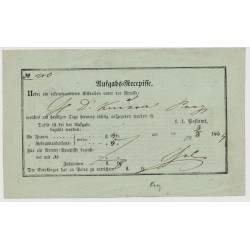 Österreich 1859 AUFGABS-RECEPISSE PRAG. Schön!