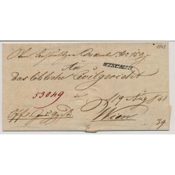 Österreich 1841 Brief WISCHAU (M) - WIEN. Schön! Rückseitig ROTSTEMPEL.