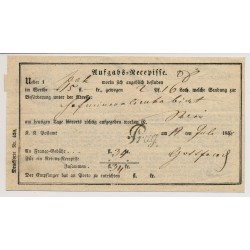 Österreich 1858 AUFGABS-RECEPISSE mit PRAG Stempel. Schön!