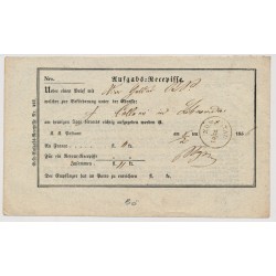 Österreich 1856 AUFGABS-RECEPISSE KOMMOTAU. Sehr schön!