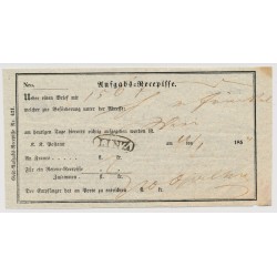 Österreich 1854 AUFGABS-RECEPISSE mit LINZ Stempel. Schön!