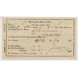Österreich 1857 AUFGABS-RECEPISSE mit PRAG Stempel. Schön!
