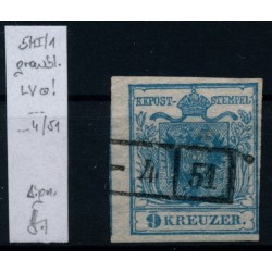 Österreich 1850 9kr, GRAUBLAU! HP, TYPE I.! LOMB-VEN. STEMPEL! Signum!