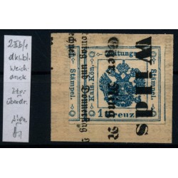 Österreich 1kr, Zeitungsstempelmarke, Type II.b/1, WEICHDRUCK! Bestim.