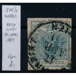 Österreich 1850 9kr HP, TYPE I.! Quadrill.P.! RECOMMANDIRT/WIEN/1851 Sig