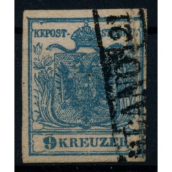 Österreich 1850 KREUZER MARKE mit LOMB-VEN! 9kr, HP, TYPE I.! MILANO