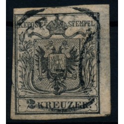 Österreich 1850 2kr, GRAUSCHWARZ! HP, Type I. FEINSTDRUCK! Attraktiv!
