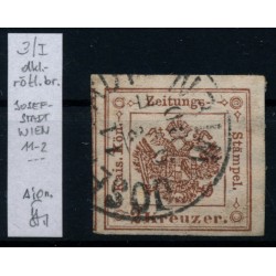 Österreich 1850 2kr DUNKELRÖTHLICHBRAUN! Zeitungsstempelmarke, WIEN Best