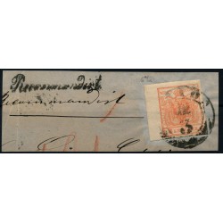 Österreich 1850 3kr, RAND:6mm! Nebenstempel:Recommandirt! Mü:420P!