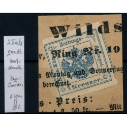 Österreich 1kr, GRAUBLAU! Zeitungsstempelmarke, Type II.a/1, HARTDRUCK!