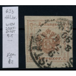 Österreich 2kr, röthlichbraun! Zeitungsstempelmarke, Type I.b, WIEN. Sig